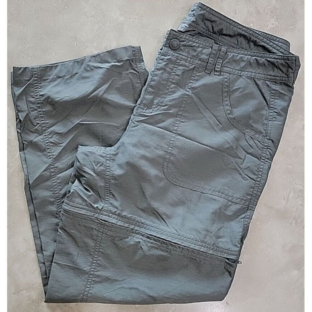 The North Face womens convertable pants‎ Size 12 green nylon hiking outdoors